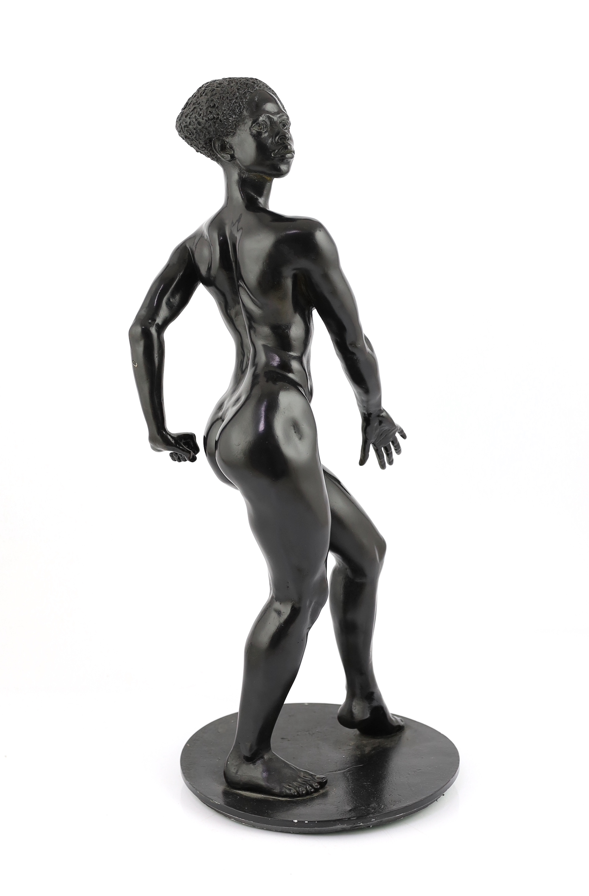 Ronald Cameron (1930-2013), a black patinated cast pewter figure of an African woman, 55cm high